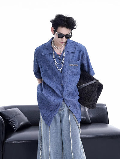 Camisa Texturizada Plisada de Diseño Exclusivo para Hombre - Image 18