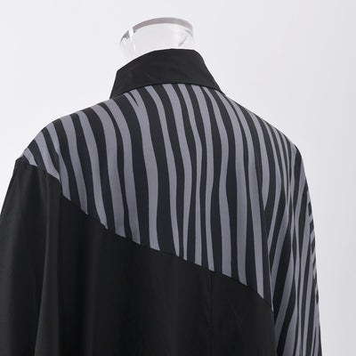 Vestido Camisero Oversized con Estampado de Rayas Irregulares - Image 10