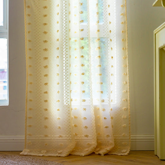 Cortinas Bohemias Texturizadas con Bordado Floral - Image 43