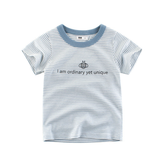 Camiseta Infantil a Rayas Manga Corta Cuello Redondo - Image 9