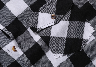 Camisa de Cuadros con Bolsillos y Solapa para Jóvenes - Manga Larga Otoño - Image 5