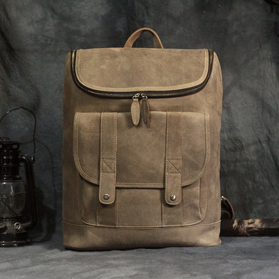 Mochila de Cuero Crazy Horse Estilo Retro para Hombre - Image 10