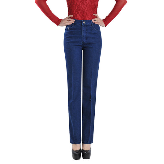 Pantalones Vaqueros Mujer Cintura Alta Stretch Pierna Recta Slim - Image 4