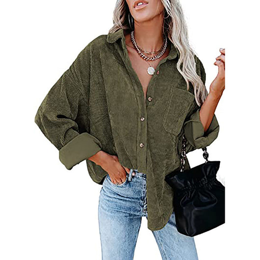 Chamarra Casual para Mujer de Solapa con Color Sólido - Otoño e Invierno - Image 11