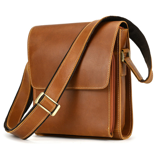 Bolsa Bandolera de Cuero Genuino Crazy Horse para Hombre - Image 3