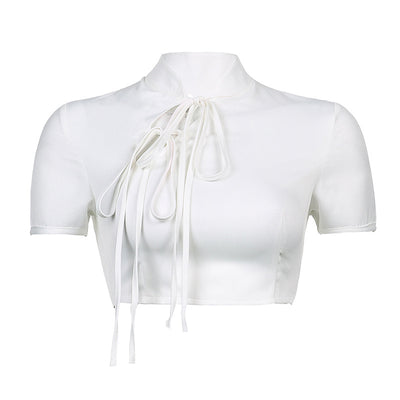 Falda Cheongsam Corta Estilo Hong Kong con Cuello Mandarin y Cintura Alta - Image 18