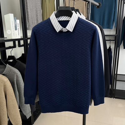 Suéter Casual Bicolor de Manga Larga para Hombre - Image 2