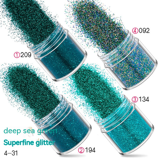 Set de Manicura con 12 Colores de Purpurina Degradada y Polvo Láser Holográfico - Image 6