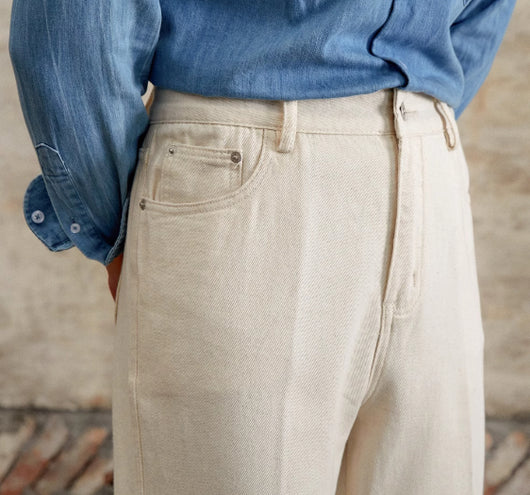 Jeans Rectos de Algodón Británico Estilo Old Money - Corte Bootcut Clásico - Image 3