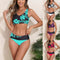 Traje de Baño Deportivo Dos Piezas con Estampado y Costuras
