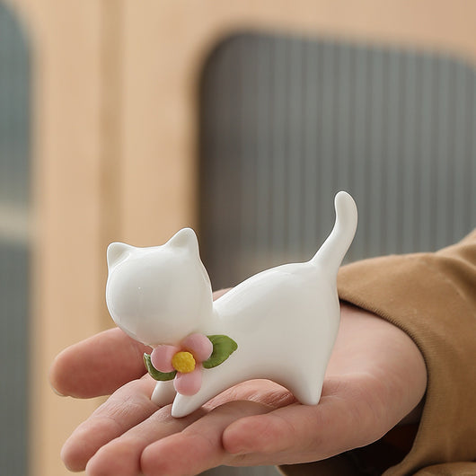 Juego de Ceremonia de Té Felino en Cerámica - Image 2