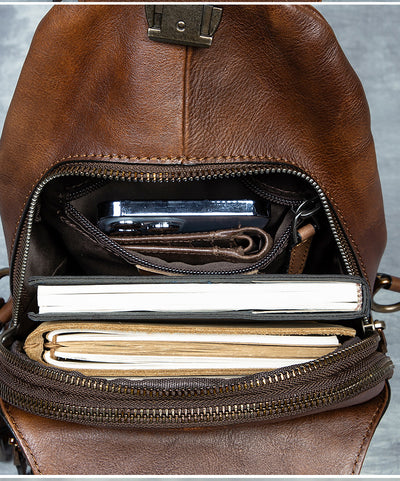 Bolso Mensajero de Cuero Genuino para Hombre - Estilo Retro con Gran Capacidad - Image 11