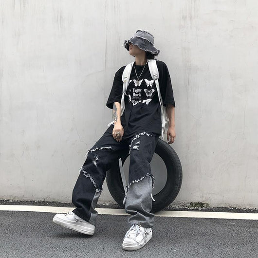 Pantalones Vaqueros Sueltos con Flecos - Estilo Urbano para Hombre - Image 4