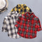 Camisas Cuadros Coreanas para Niños y Niñas - Corte Holgado Solapa Larga