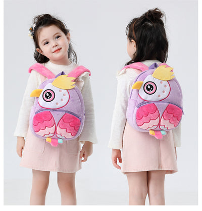 Cute green plush dinosaur backpack with red spikes, a blue front pocket, and yellow horn, for kindergarten children. - Image 22