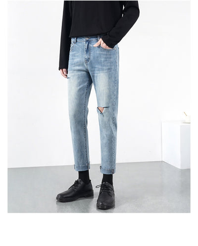 Pantalones Vaqueros Rotos para Hombre Ligeros de Verano - Image 11