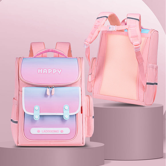 Mochila Escolar Infantil Ligera y de Gran Capacidad con Protección de Columna Estilo Británico