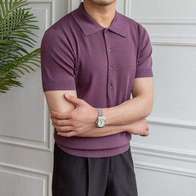 Polo Slim Fit de Manga Corta en Color Sólido - Image 13