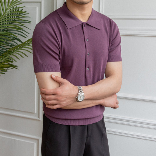 Polo Slim Fit de Manga Corta en Color Sólido - Image 13