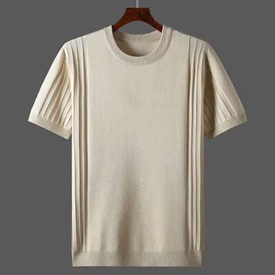 Camiseta Básica de Punto para Hombre - Cuello Redondo Manga Corta - Image 2
