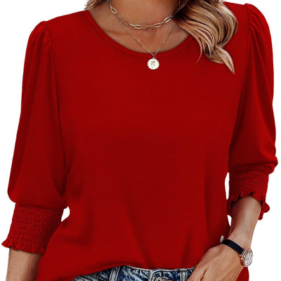 Blusa Suelta Casual con Estampado y Cuello Redondo para Mujer - Image 18