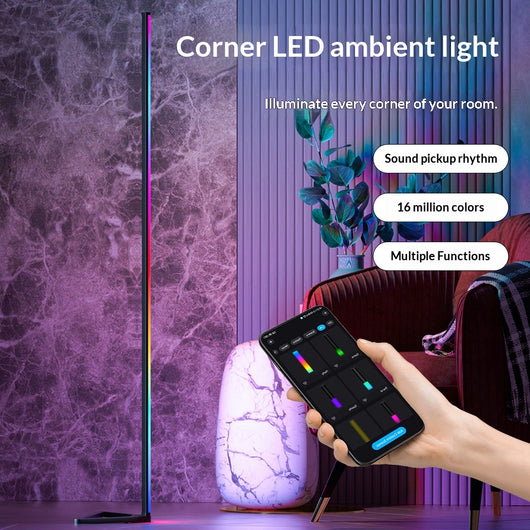 Lámpara de Piso Ambiental RGB con Bluetooth para Dormitorio - Image 3