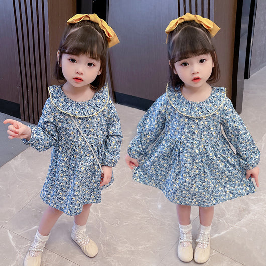Vestido Infantil Estilo Vaquero Floral Princesa - Image 5