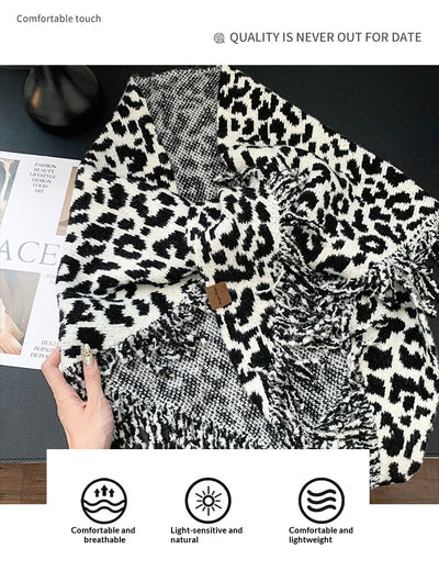 Bufanda Chal Leopardo con Flecos 2 en 1 Cálida y Elegante - Image 18