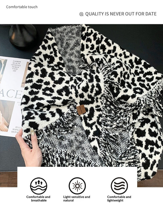 Bufanda Chal Leopardo con Flecos 2 en 1 Cálida y Elegante - Image 18