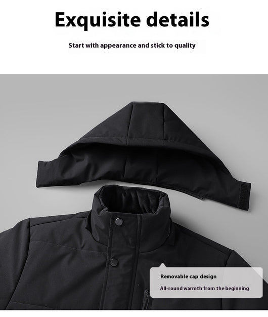 Abrigo Acolchado Térmico para Hombre Adulto Mayor - Chaqueta Gruesa con Capucha - Image 21