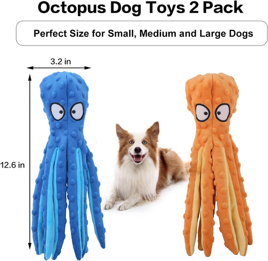 Juguete Pulpo Chirriante sin Relleno para Perros - Juguete Crujiente Interactivo para Cachorros - Image 4