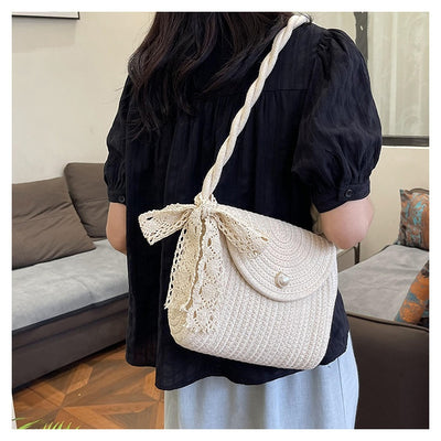 Bolsa Tejida de Algodón con Cuerda - Estilo Casual Artesanal para Verano - Image 15