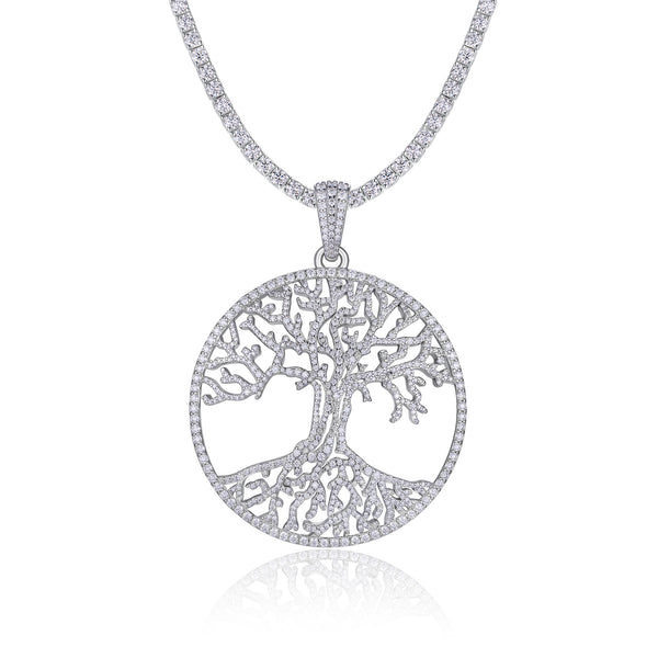 Collar Colgante Moissanita Plata 925 Chapada en Platino - Joyería Lujo Ligero