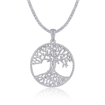 Collar Colgante Moissanita Plata 925 Chapada en Platino - Joyería Lujo Ligero