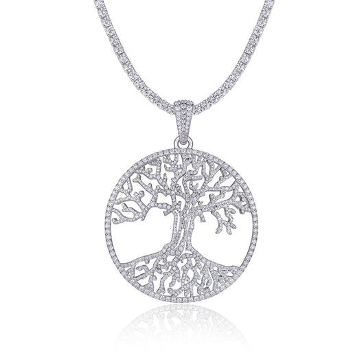 Collar Colgante Moissanita Plata 925 Chapada en Platino - Joyería Lujo Ligero