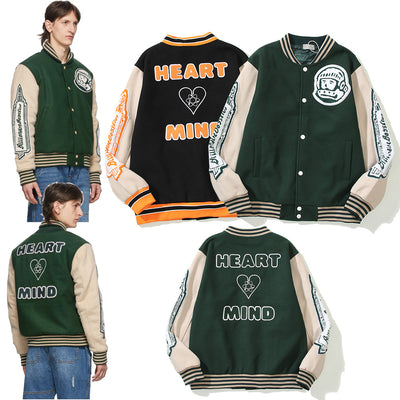 Chaqueta de Lana con Cuello Alto y Bordado Astronauta
