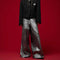 Pantalón Plata Holgado de Pierna Ancha - Casual Moderno