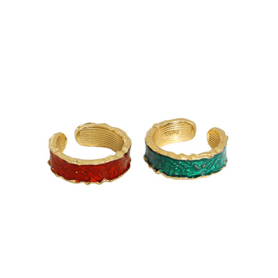 Anillo de Temperamento Irregular con Incrustación de Resina Epoxi