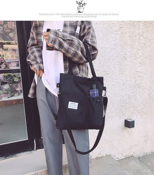 Mochila Estilo Harajuku con Bolsillos - Bolsa de Lona para Estudiantes y Mujeres - Image 35