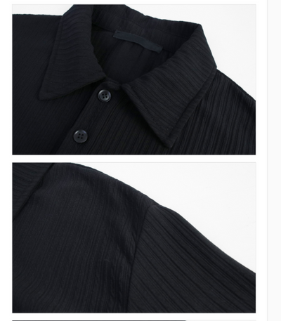 Camisa Casual de Cuello Solapa en Colores Lisos para Hombre - Image 7