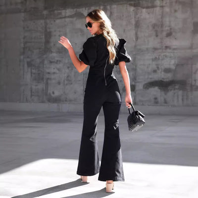 Pantalones Vaqueros Siamés de Pierna Ancha para Mujer - Image 3