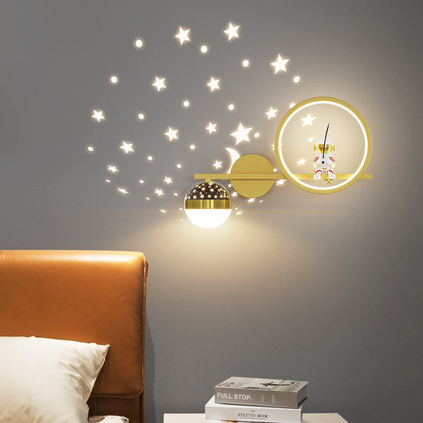 Lámpara Infantil Astronauta Galaxia - Luz de Noche para Dormitorio Niños