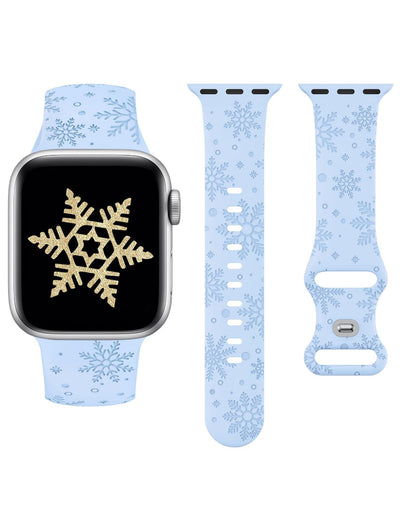 Correa de Reloj Navideña con Grabado Láser de Copo de Nieve en Silicona Texturizada - Image 4