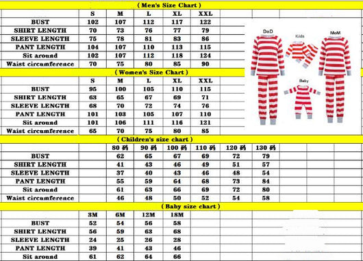 Red and white striped long-sleeve parent-child pajamas, including men's, women's, kids' two-piece sets, and a baby romper. - Image 7