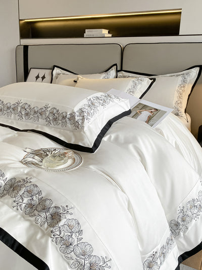Juego de Cama 4 Piezas Algodón Pima 120 Hilos con Bordado Elegante - Image 12