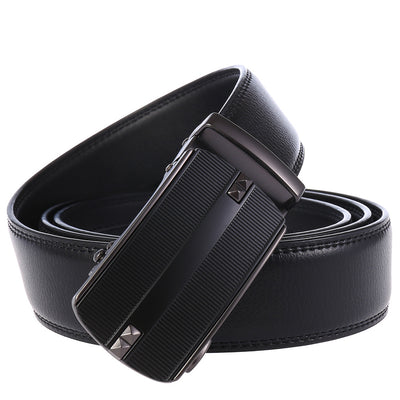 Cinturón de Cuero Doble Capa con Hebilla Automática para Hombre - Image 6