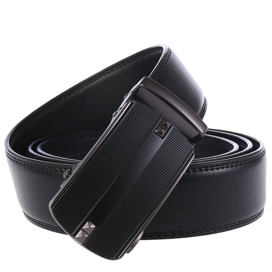 Cinturón de Cuero Doble Capa con Hebilla Automática para Hombre - Image 6
