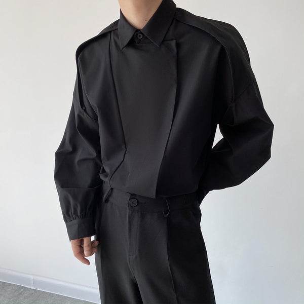 Camisa Manga Larga con Solapas Otoñales para Hombre