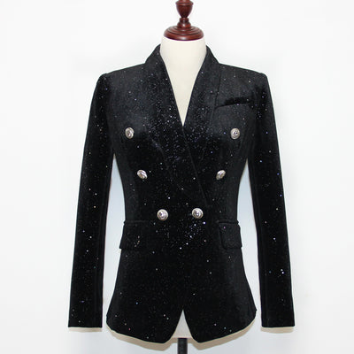 Chaqueta de Terciopelo Plateada con Broche Lentejuelas Gypsophila - Image 4