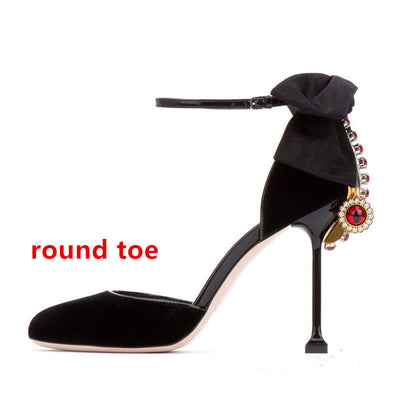 Sandalias de Tacón Alto Stiletto con Moño de Cristales para Mujer - Image 6